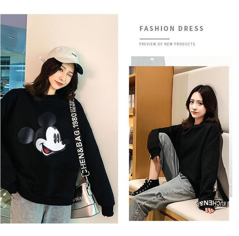 Autumn and winter women&apos;s sweater cartoon jacket top youth leisure print Mickey student street