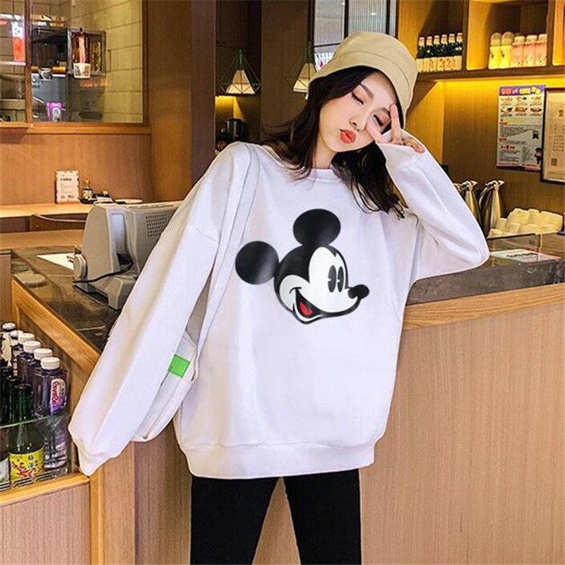 Autumn and winter women&apos;s sweater cartoon jacket top youth leisure print Mickey student street