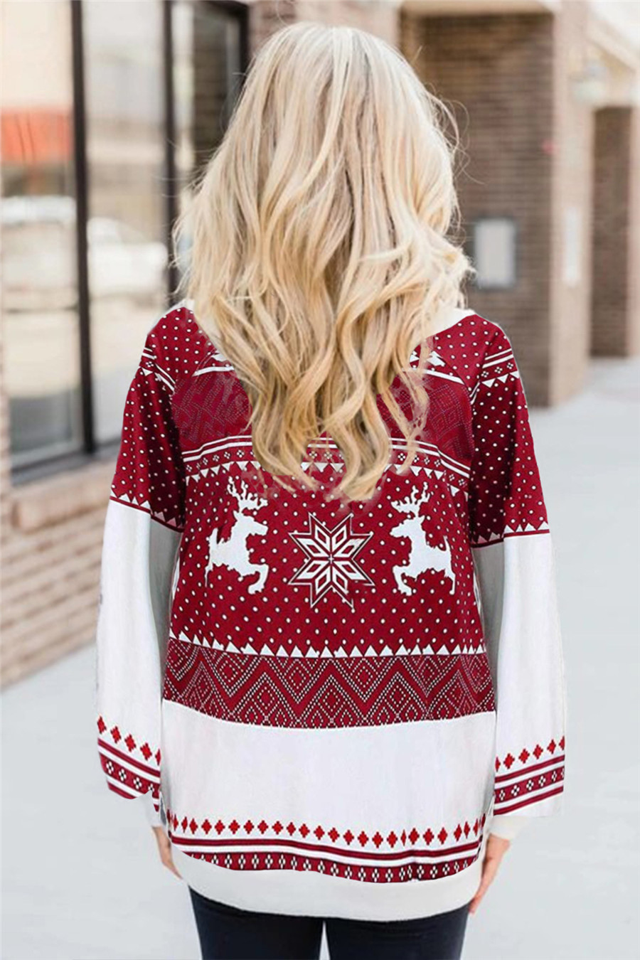 Lantern Sleeve Sweater Leopard Loose Loose T-Shirt Sweater Jacket Jacket Commuter Casual