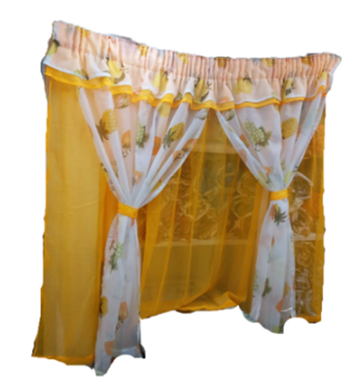 Kitchen Windows Curtains with Free Sheer