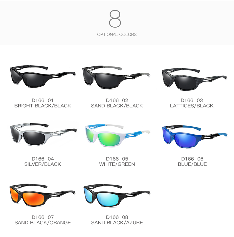 DUBERY Brand Design Men&apos;s Glasses Polarized Sunglasses Driving Shades Male Mirror Goggle UV400