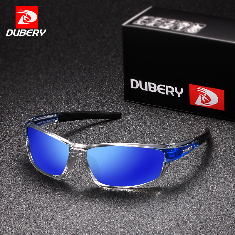 DUBERY Sunglasses Men's Polarized Driving Sport Men Women Square Color Mirror Luxury Brand Designer