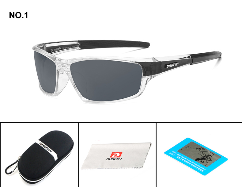 DUBERY Sunglasses Men's Polarized Driving Sport Men Women Square Color Mirror Luxury Brand Designer