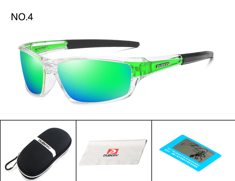 DUBERY Sunglasses Men's Polarized Driving Sport Men Women Square Color Mirror Luxury Brand Designer