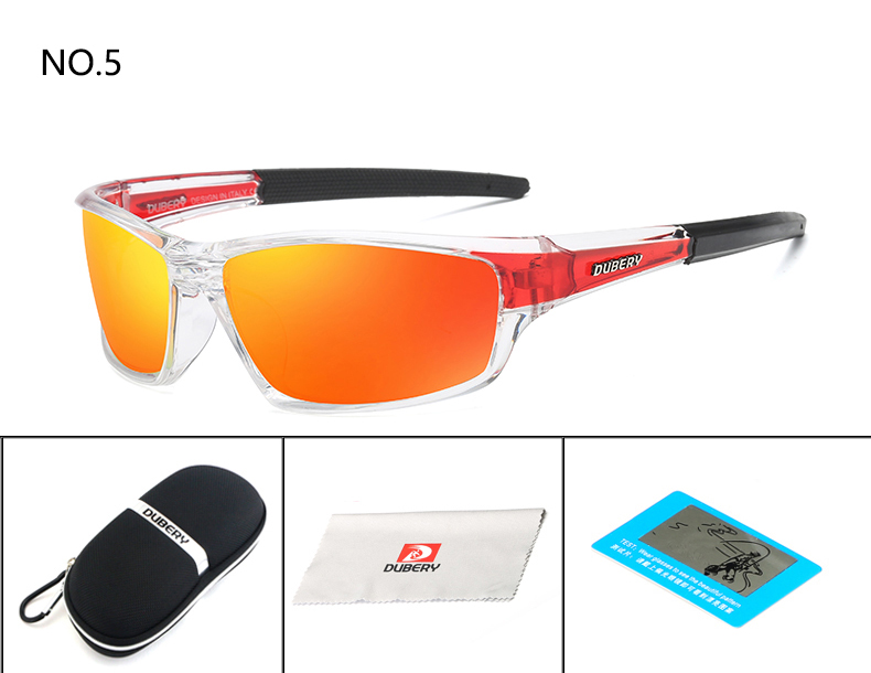 DUBERY Sunglasses Men's Polarized Driving Sport Men Women Square Color Mirror Luxury Brand Designer