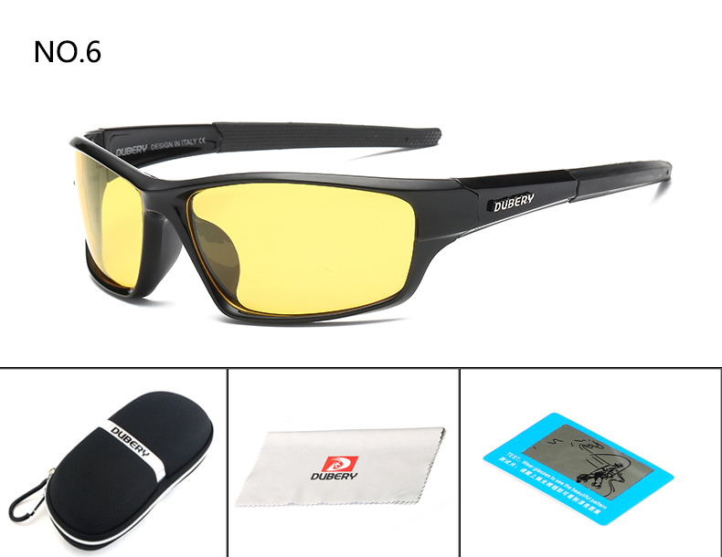 DUBERY Sunglasses Men's Polarized Driving Sport Men Women Square Color Mirror Luxury Brand Designer