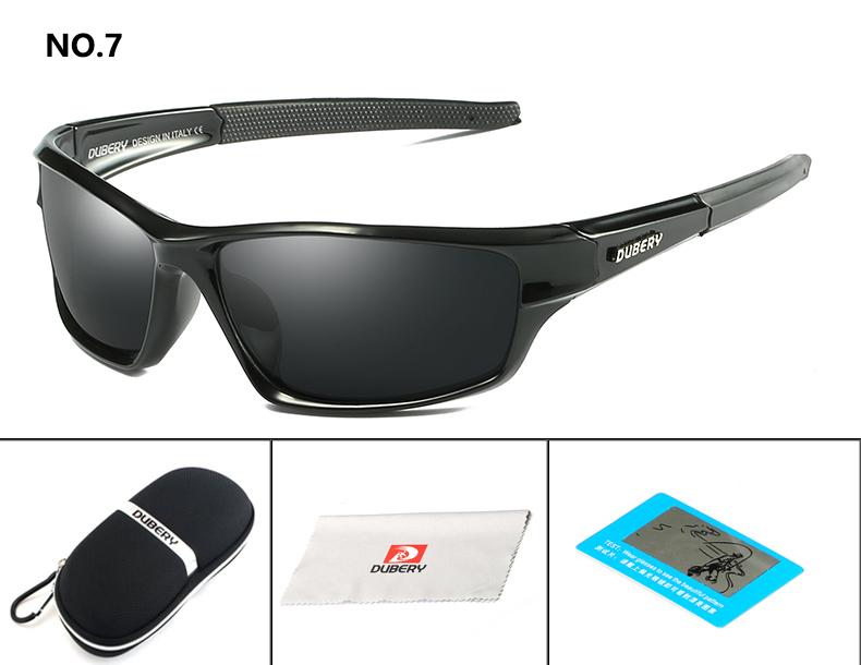 DUBERY Sunglasses Men's Polarized Driving Sport Men Women Square Color Mirror Luxury Brand Designer