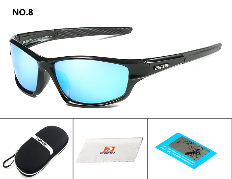 DUBERY Sunglasses Men's Polarized Driving Sport Men Women Square Color Mirror Luxury Brand Designer