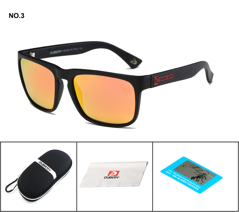 DUBERY Brand Polarized Sunglasses Men Drving Shades Male For Men Summer Square Goggle Oculos UV400