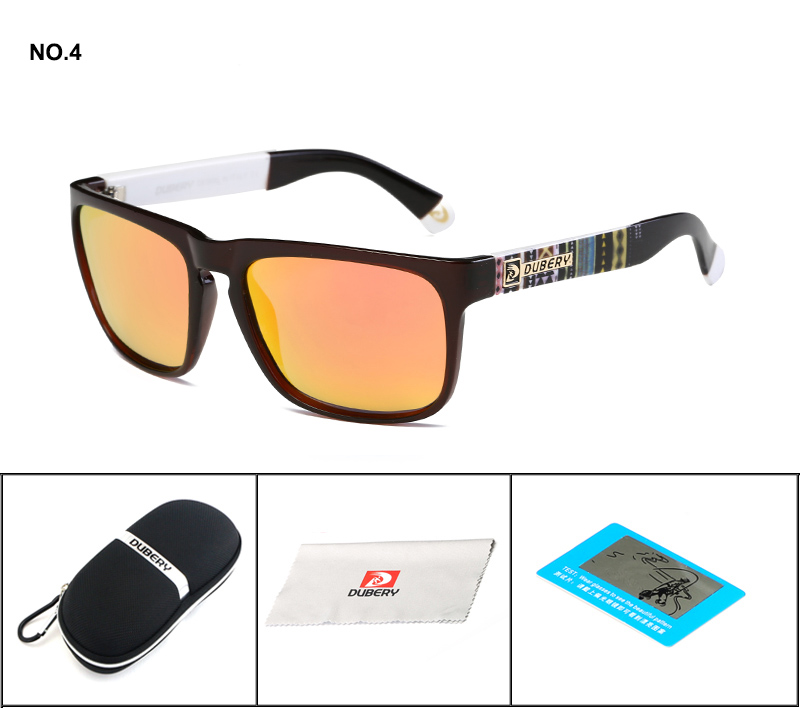 DUBERY Brand Polarized Sunglasses Men Drving Shades Male For Men Summer Square Goggle Oculos UV400