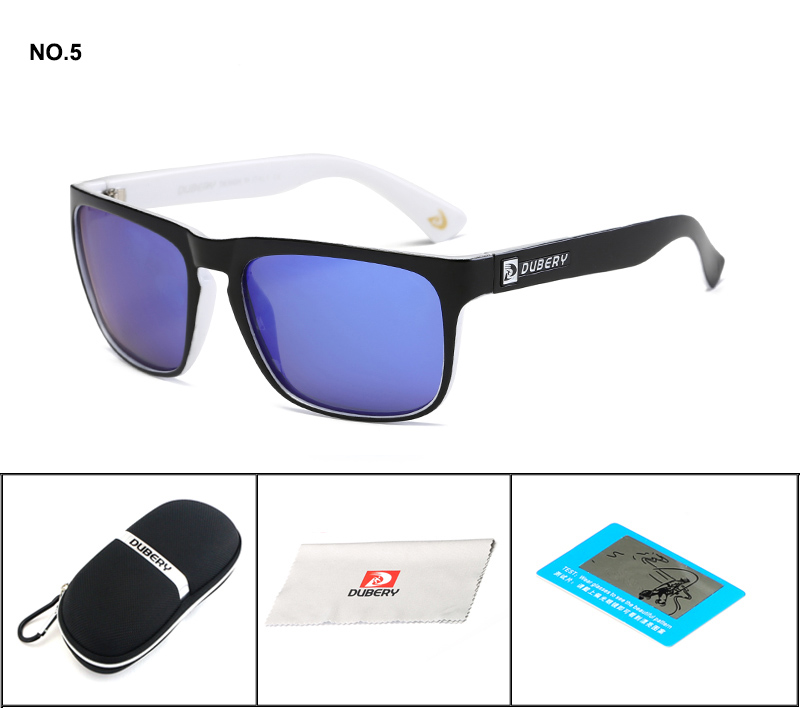 DUBERY Brand Polarized Sunglasses Men Drving Shades Male For Men Summer Square Goggle Oculos UV400