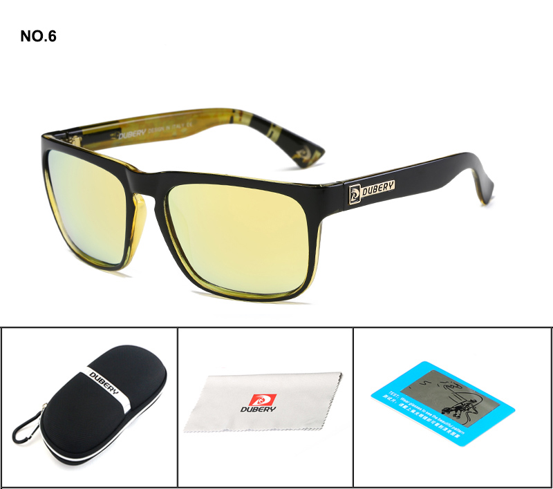 DUBERY Brand Polarized Sunglasses Men Drving Shades Male For Men Summer Square Goggle Oculos UV400