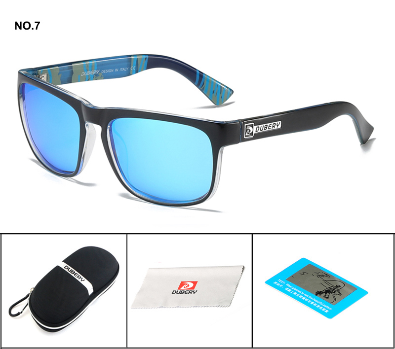 DUBERY Brand Polarized Sunglasses Men Drving Shades Male For Men Summer Square Goggle Oculos UV400