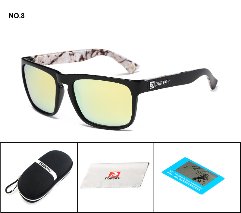DUBERY Brand Polarized Sunglasses Men Drving Shades Male For Men Summer Square Goggle Oculos UV400