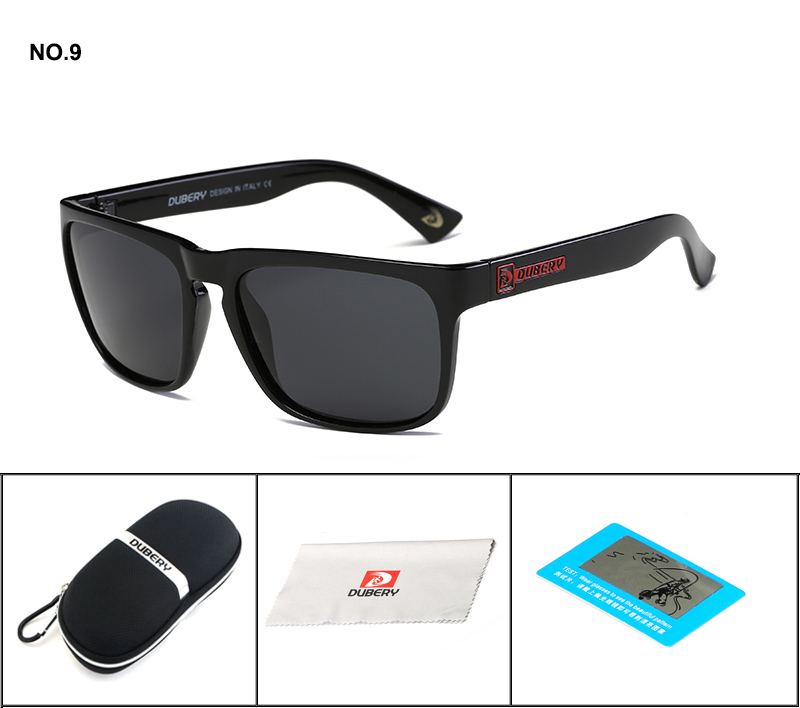 DUBERY Brand Polarized Sunglasses Men Drving Shades Male For Men Summer Square Goggle Oculos UV400