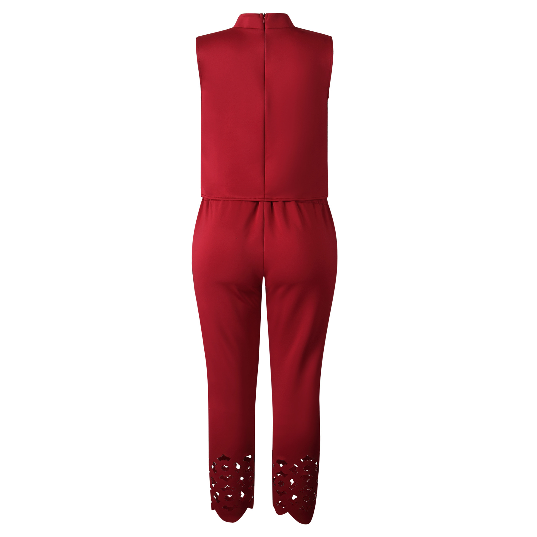 Suits  Lady Suits Temperament thin sleeveless hollowed-out shirt and trousers  Yellow Suit  Fasion K052