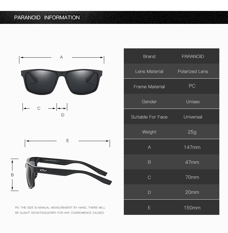 Paranoid men sports Polarized Sunglasses Cycling Sporting Driving Sunglasses