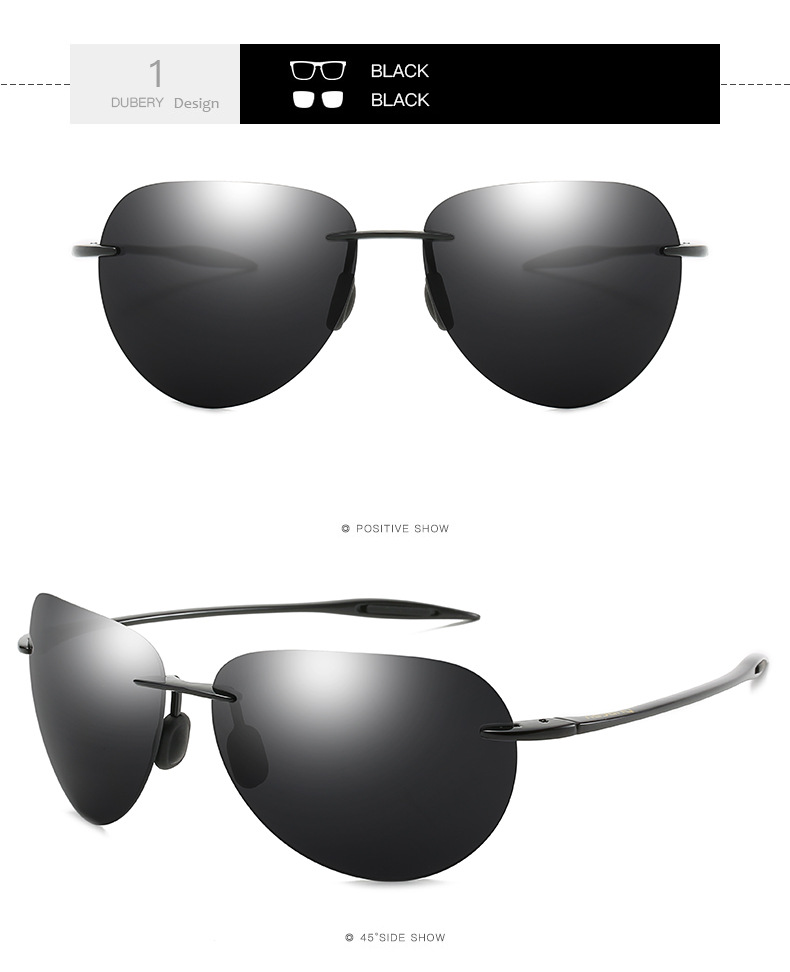 DUBERY Vintage Sunglasses Polarized Driver Shades Men's Square Shades Driving Black Oculos Male