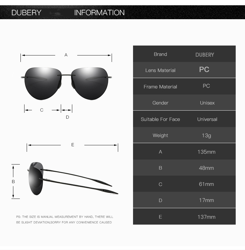 DUBERY Vintage Sunglasses Polarized Driver Shades Men's Square Shades Driving Black Oculos Male