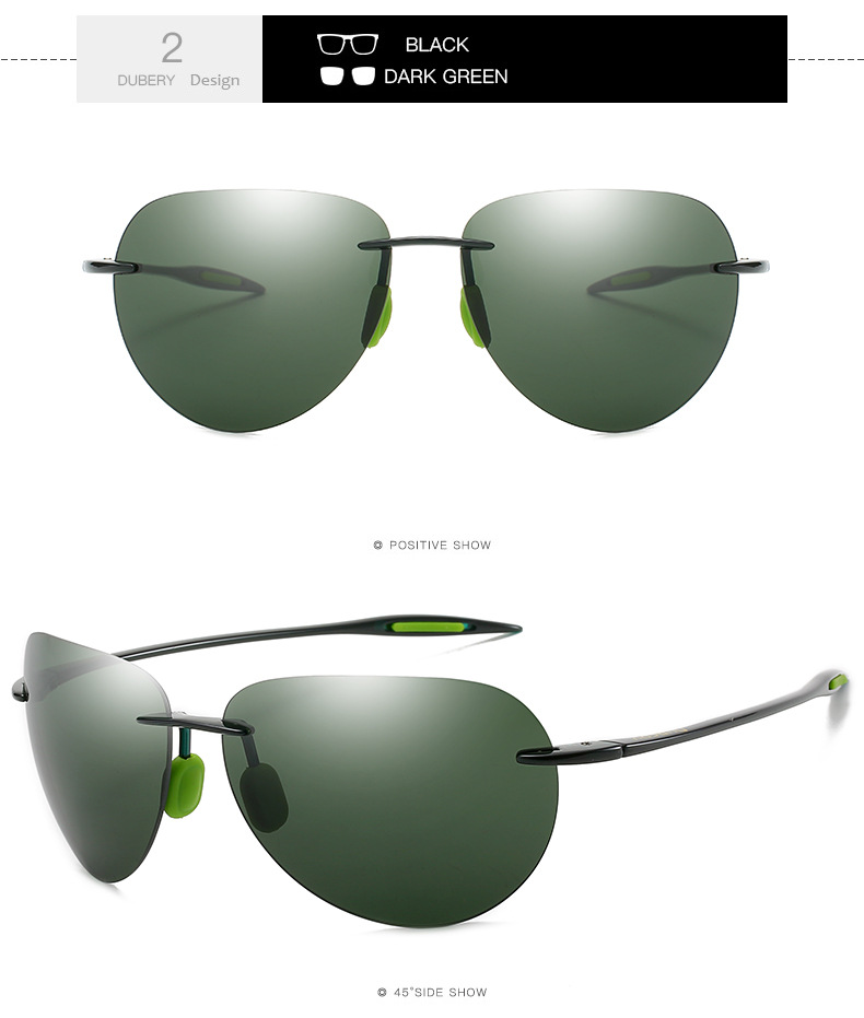 DUBERY Vintage Sunglasses Polarized Driver Shades Men's Square Shades Driving Black Oculos Male