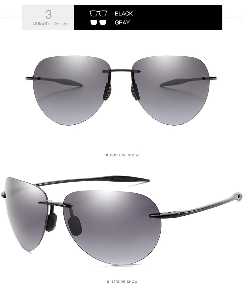 DUBERY Vintage Sunglasses Polarized Driver Shades Men's Square Shades Driving Black Oculos Male