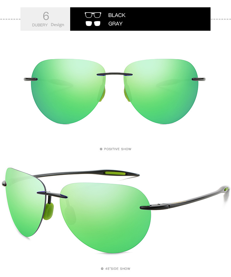 DUBERY Vintage Sunglasses Polarized Driver Shades Men's Square Shades Driving Black Oculos Male