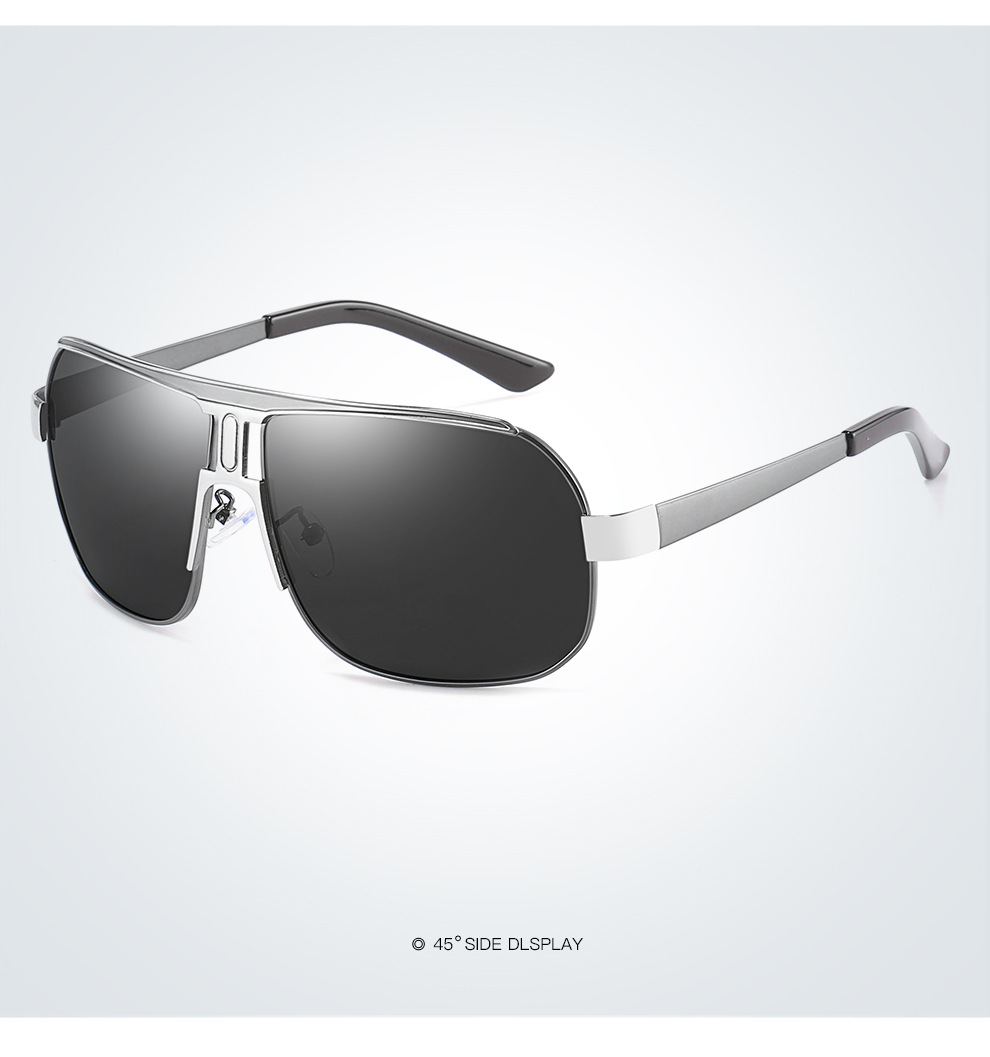 Men's polarized sunglasses large frame toad mirror series inner blue film classic sunglasses