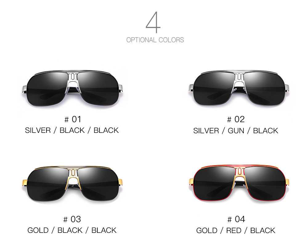 Men's polarized sunglasses large frame toad mirror series inner blue film classic sunglasses