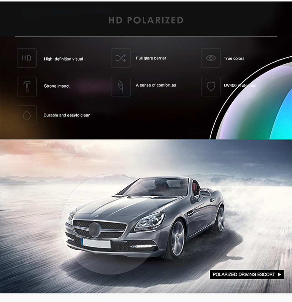 Men's polarized sunglasses large frame toad mirror series inner blue film classic sunglasses