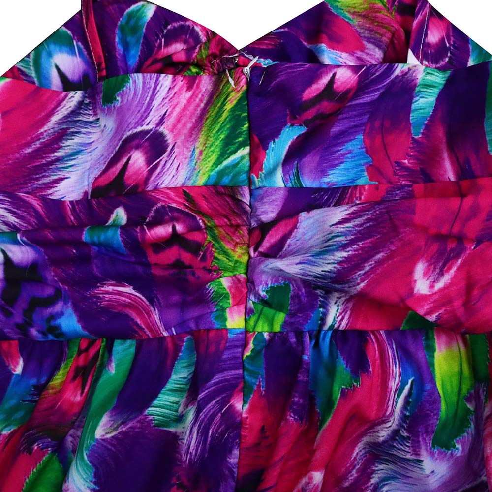 New slip dress Sleeveless long skirt Swing dress backless with halter Printed dress with high waist temperament Big size S-3XL dress More colors K023