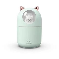 Home humidifier air hydrating moisturizing spray small desktop bedroom silent aroma diffuser USB charging cute cat humidifier Green S