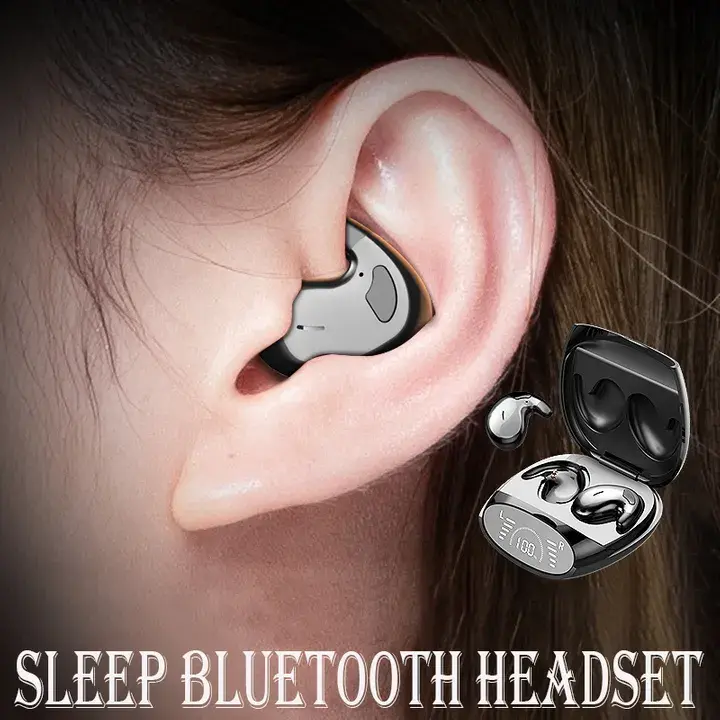Stealth new sleep wireless earbuds TWS Bluetooth hidden earbuds IPX7 waterproof noise-cancelling sports earbuds Black