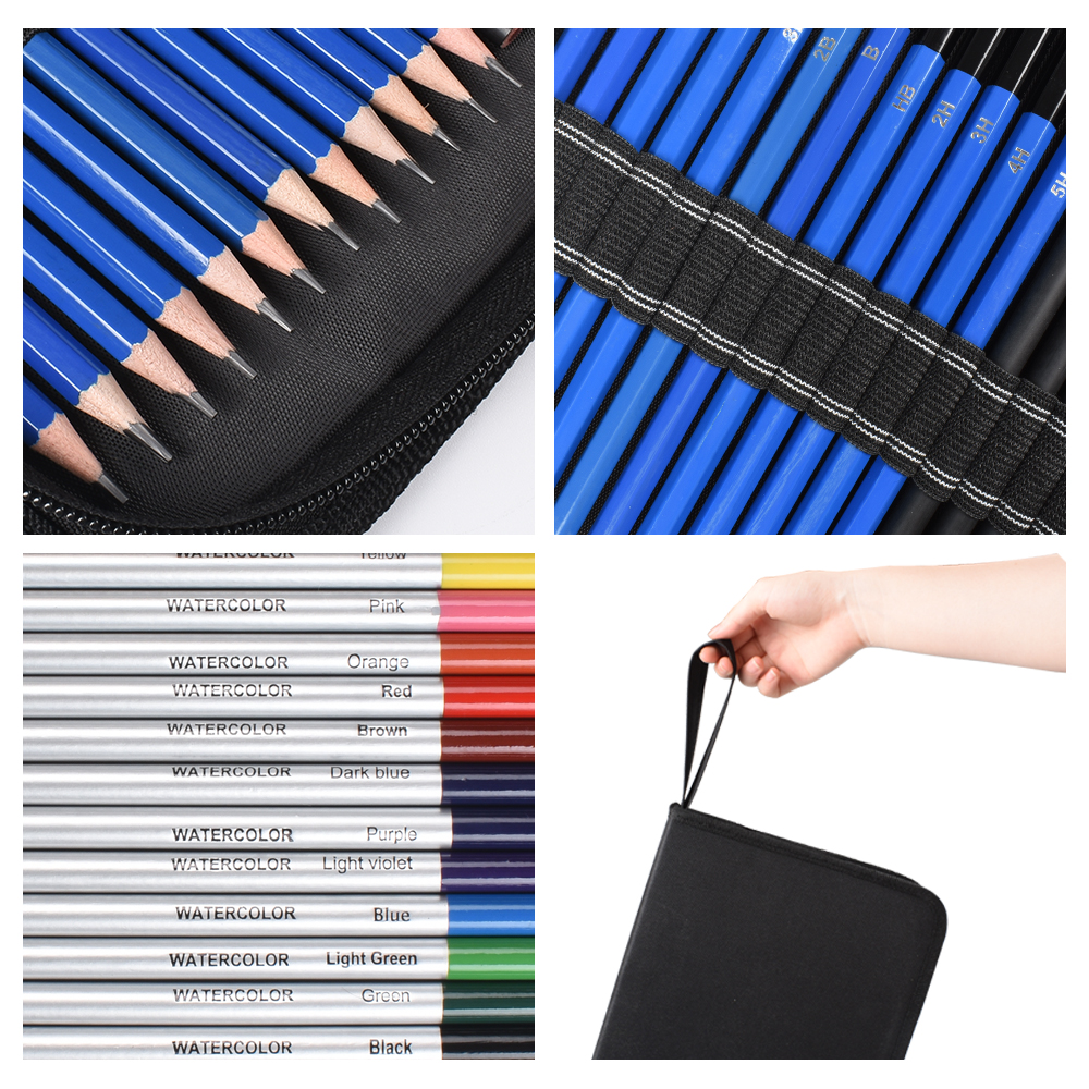 72pcs Drawing Set Sketch Pencils Set Art Supplies Watercolor Metallic Oily Pencils Artist Schoolfor artist stationary student gift Christmas Gift Birthday Pendant Present Gift wholesale Retail