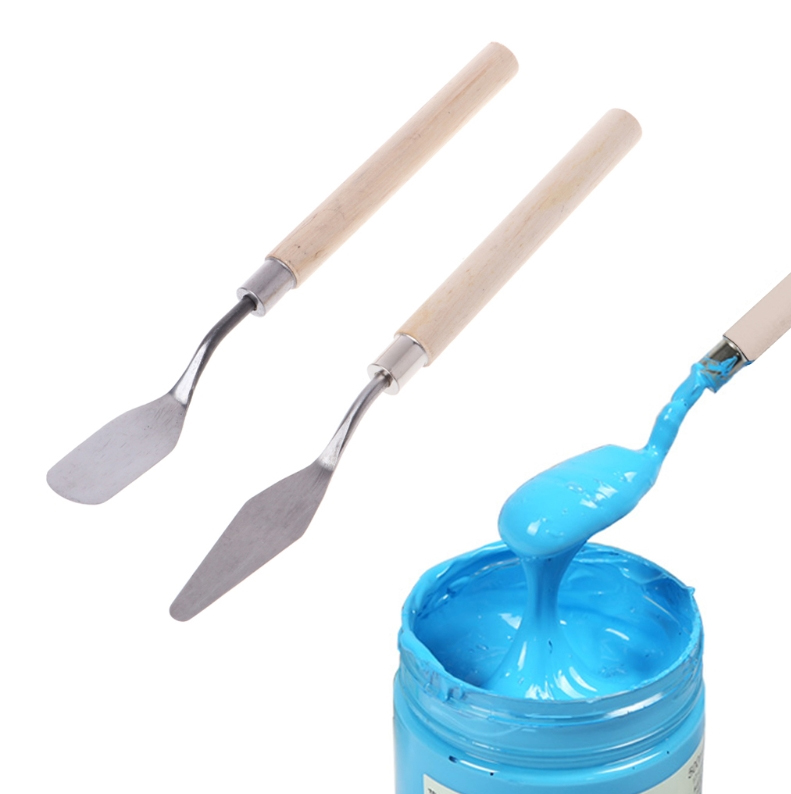 5PCS/Set Stainless Steel Wooden Handle scraper Oil Paint Accessories Acrylic Metal Paint scraper