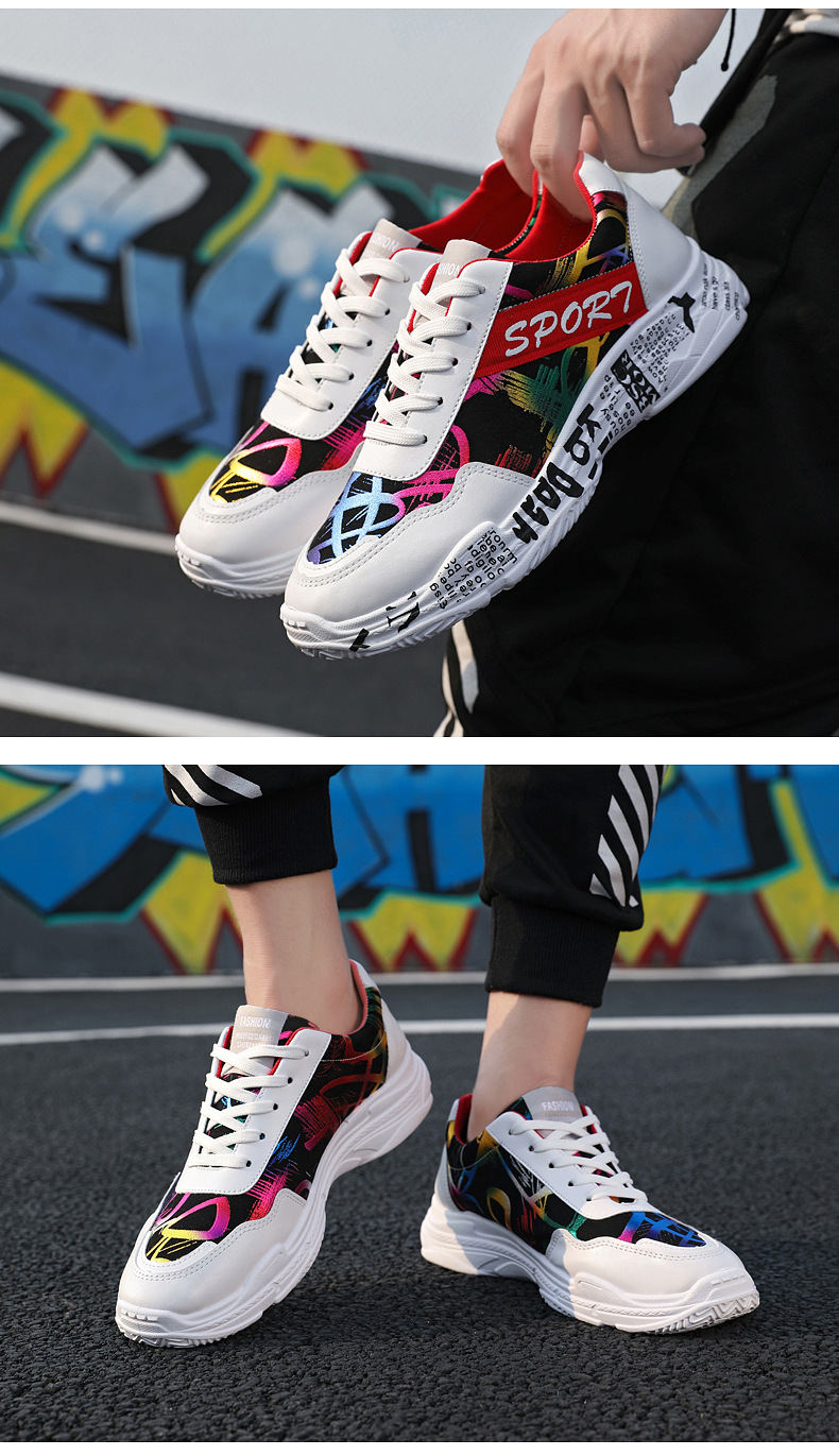 Rhodos  Fashion Men&apos;s Casual Shoes New Style Graffiti Trend
