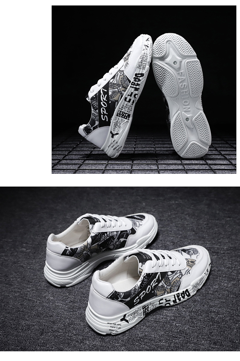 Rhodos  Fashion Men&apos;s Casual Shoes New Style Graffiti Trend