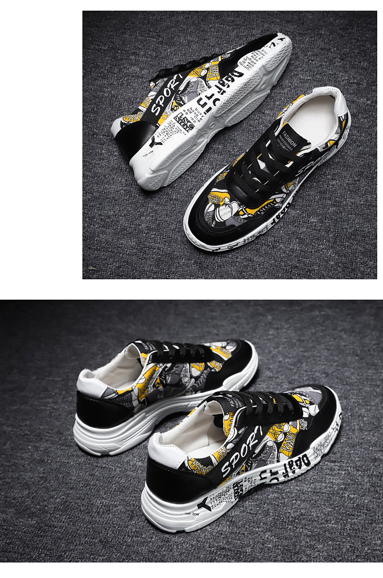Rhodos  Fashion Men&apos;s Casual Shoes New Style Graffiti Trend