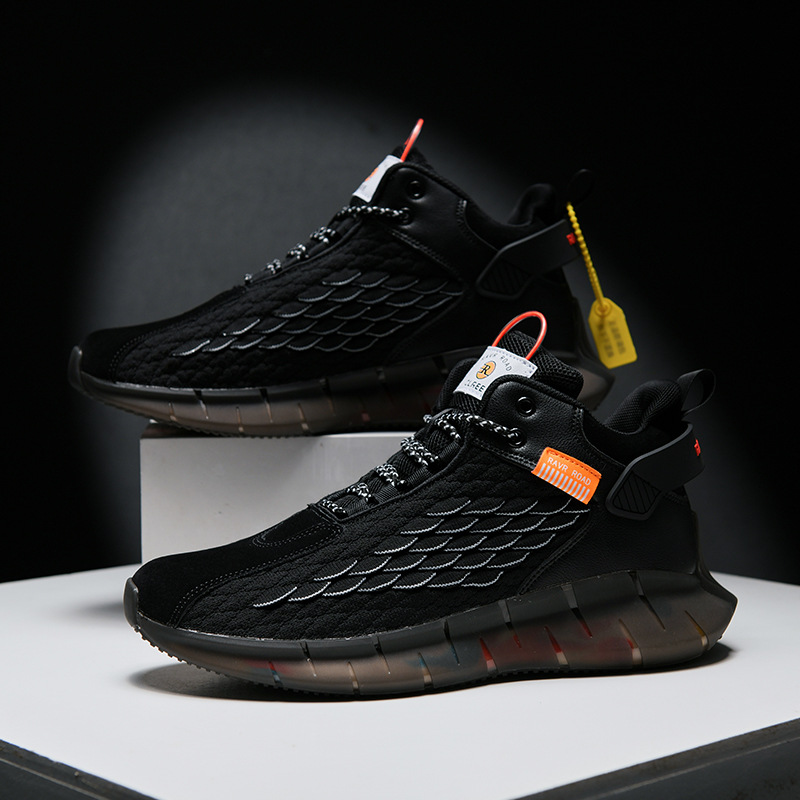 Large Men&apos;s Shoes New Versatile Shoes Men&apos;s Fashion Shoes Breathable Basketball High Top Shoes