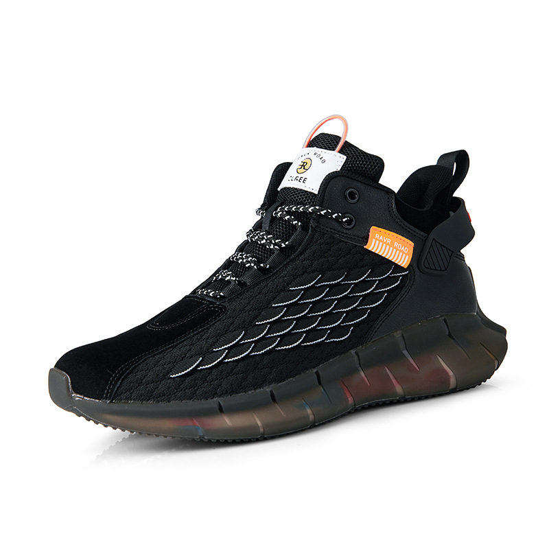 Large Men&apos;s Shoes New Versatile Shoes Men&apos;s Fashion Shoes Breathable Basketball High Top Shoes