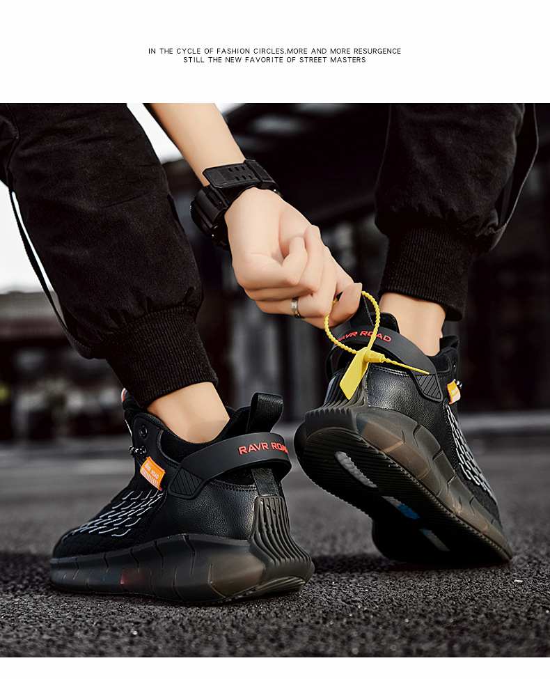 Large Men&apos;s Shoes New Versatile Shoes Men&apos;s Fashion Shoes Breathable Basketball High Top Shoes