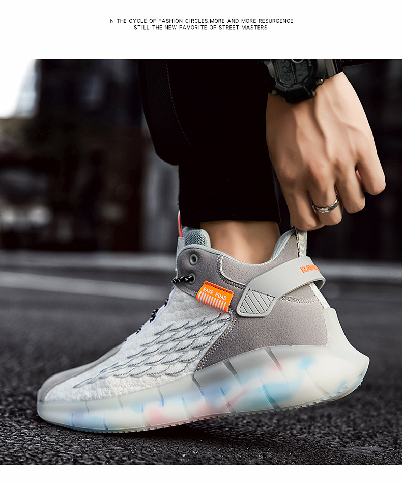 Large Men&apos;s Shoes New Versatile Shoes Men&apos;s Fashion Shoes Breathable Basketball High Top Shoes
