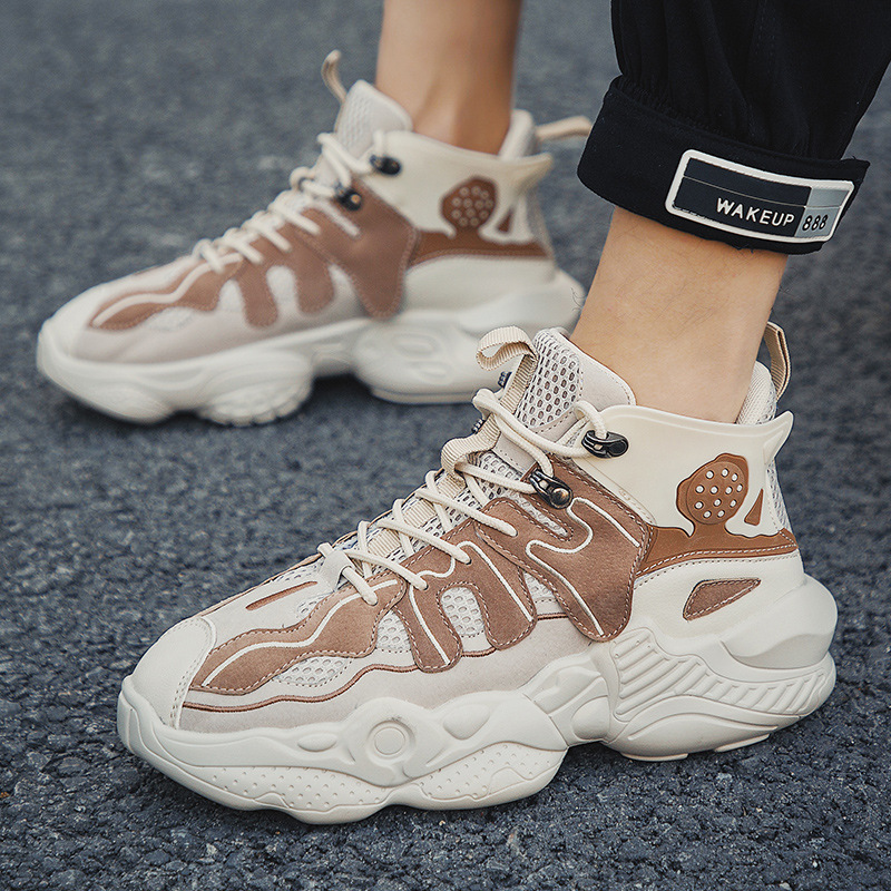 High Quality New Middle Top Youth Basketball Shoes Color Matching Sports Shoes Men&apos;s Height Shoes