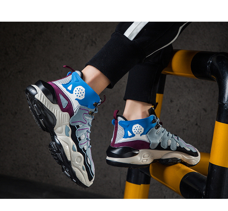 High Quality New Middle Top Youth Basketball Shoes Color Matching Sports Shoes Men&apos;s Height Shoes