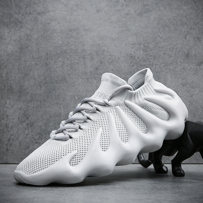 2021 Yeezy Coconut Shoes Male Volcanic Girl Fly Woven Sports Shoe Breathable Joker Octopus Sneakers