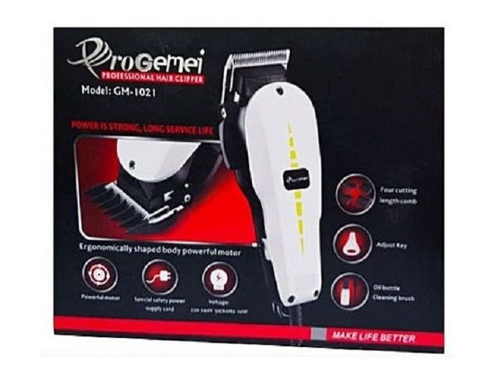 Progemei Gm1021 Professional Hair Clipper Shaving Machine Kinyozi White Small White Normal