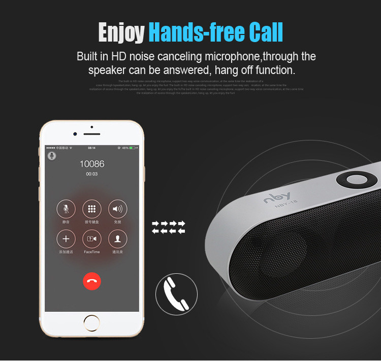 New NBY-18 Mini Bluetooth Speaker Portable Wireless Speaker Sound System 3D Stereo Music Surround