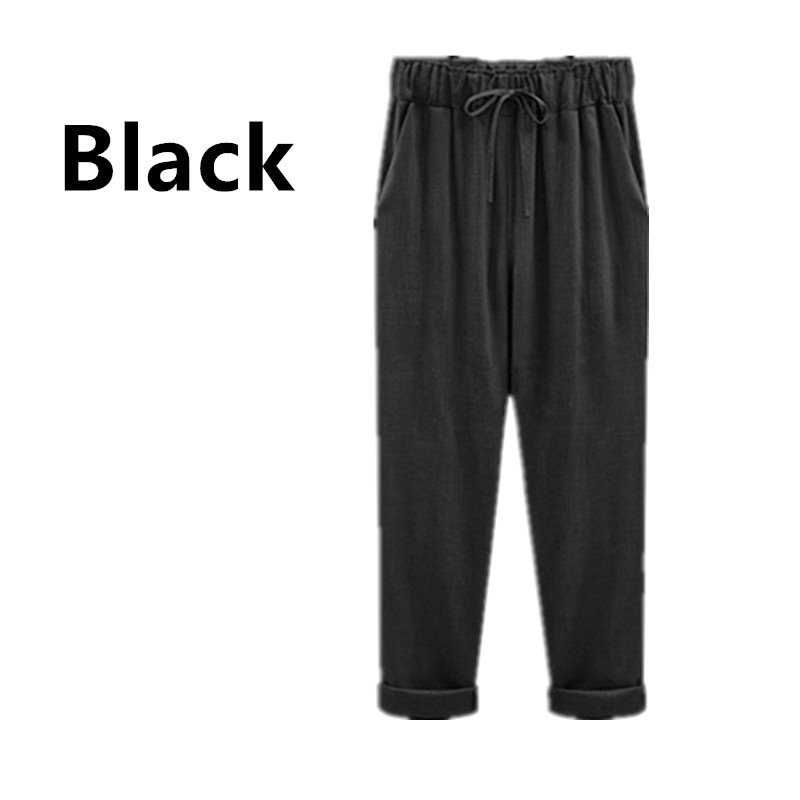 Pants Women's Cotton Linen Nine Points pants Cropped Pants Hip Hop Loose Harem Pants