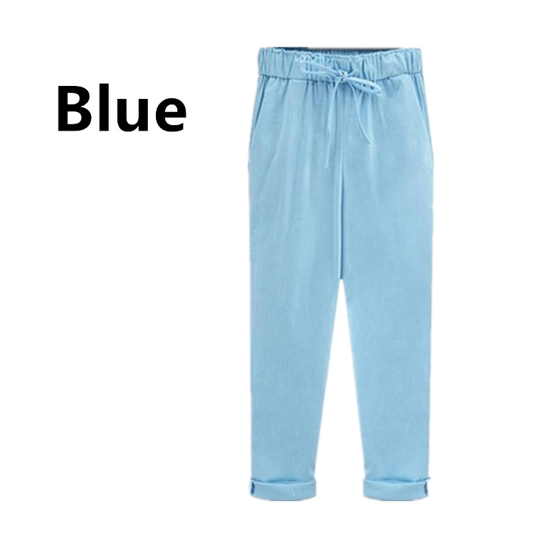 Pants Women's Cotton Linen Nine Points pants Cropped Pants Hip Hop Loose Harem Pants