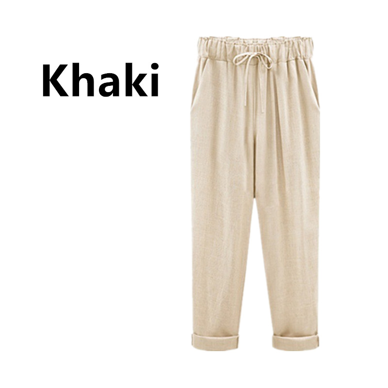 Pants Women's Cotton Linen Nine Points pants Cropped Pants Hip Hop Loose Harem Pants