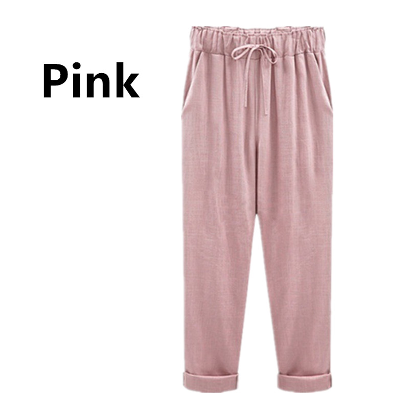 Pants Women's Cotton Linen Nine Points pants Cropped Pants Hip Hop Loose Harem Pants
